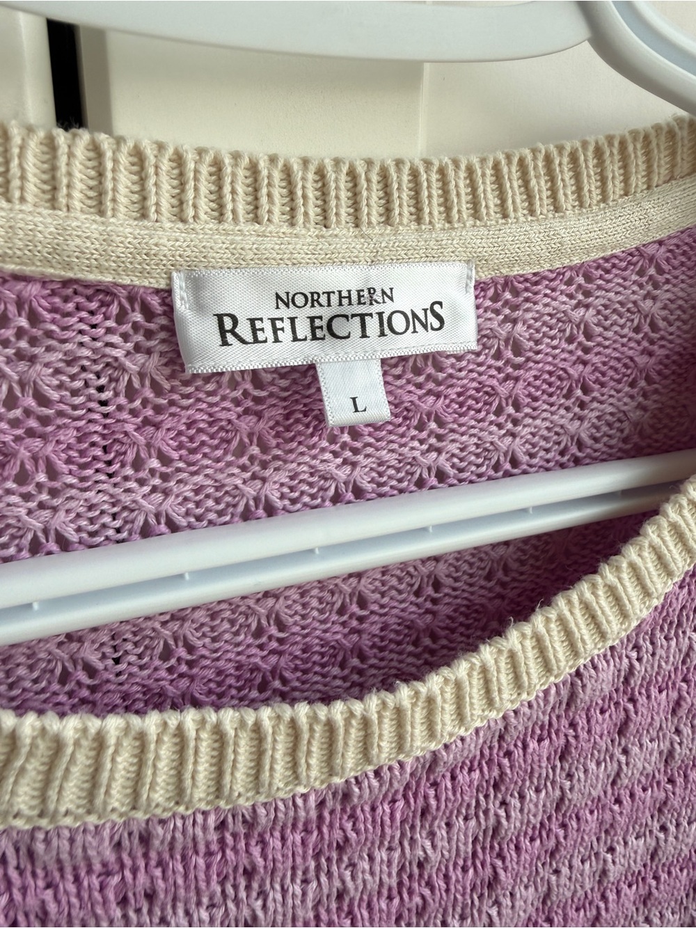 Cottagecore Grandmillenial Northern Reflections Sweater 100% Cotton Size L - Picture 2 of 5